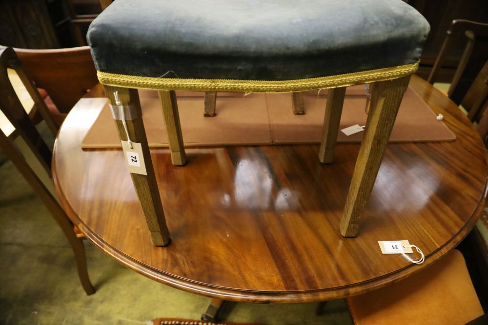 An Elizabeth II limed oak Coronation stool, width 47cm, depth 32cm, height 48cm